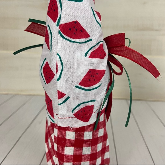 Watermelon Gnome Red White Green Tiered Tray Farmhouse Home Decor Summer Picnic - Picture 9 of 11